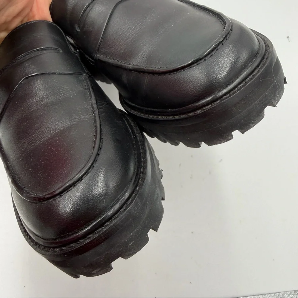 NEW Everlane Black Leather Chunky Lug Sole Loafer in Size 7.5
